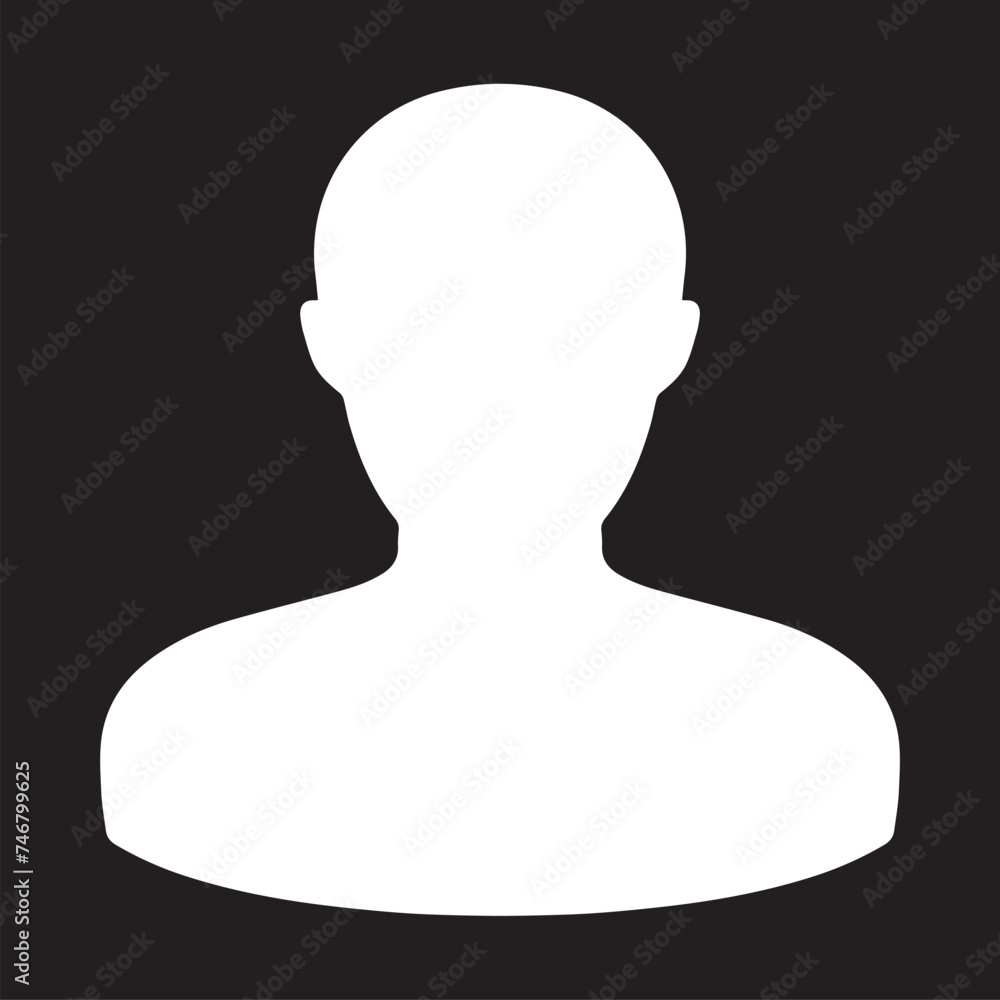 User icon vector. Profile symbol in trendy flat style. Profile vector icon illustration isolated on black background User icon vector. Profile symbol in trendy flat style. Profile vector icon illustration isolated on black background