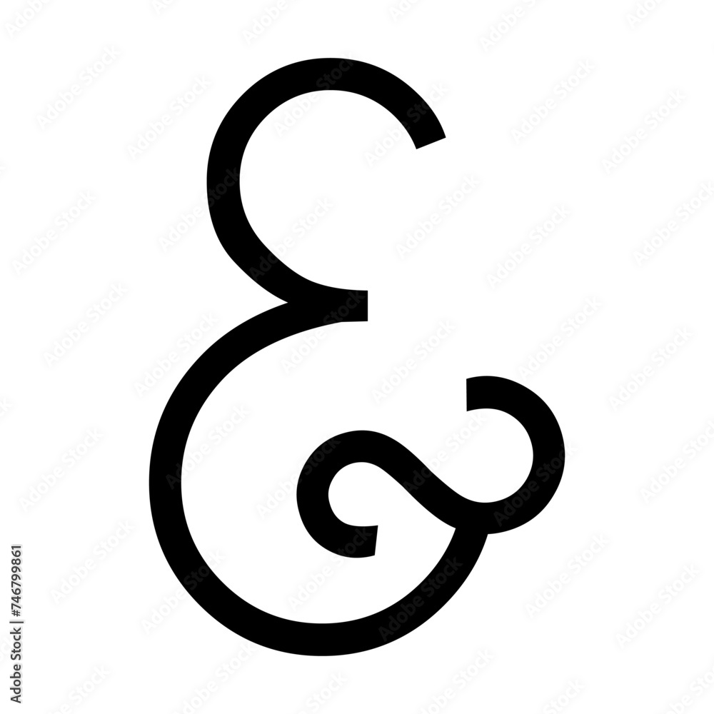 Ampersand icon or logo. Decorative ampersand for letters and invitations. Vector illustration isolated on white background. Ampersand icon or logo. Decorative ampersand for letters and invitations. Vector illustration isolated on white background.