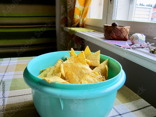 bowl of corn chips
