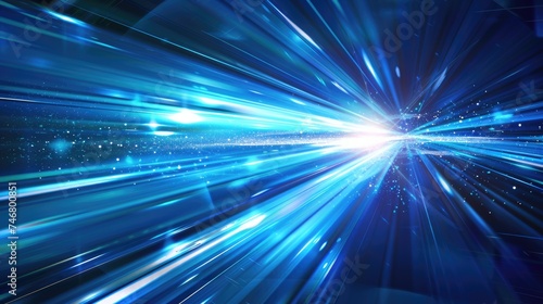 abstract light speed wallpaper background in blue
