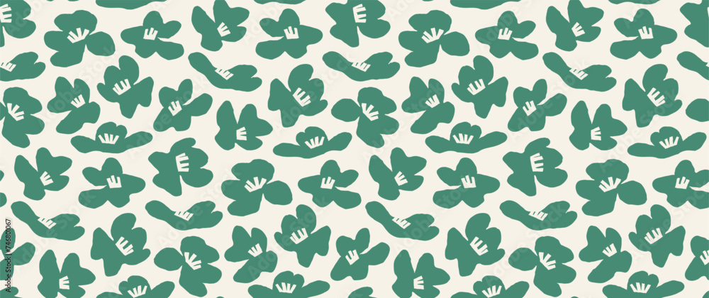 Green tulip Flowers Seamless boho pattern Green tulip Flowers Seamless boho pattern