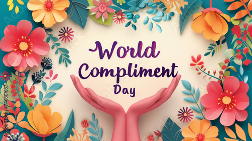 Colorful Floral Illustration for World Compliment Day photo