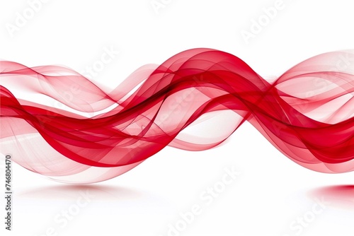 Abstract red wave on white background. Generative AI 