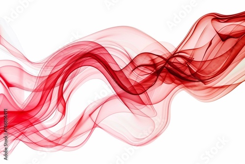abstract red smoke wave on white background, abstract red smoke wave Generative AI