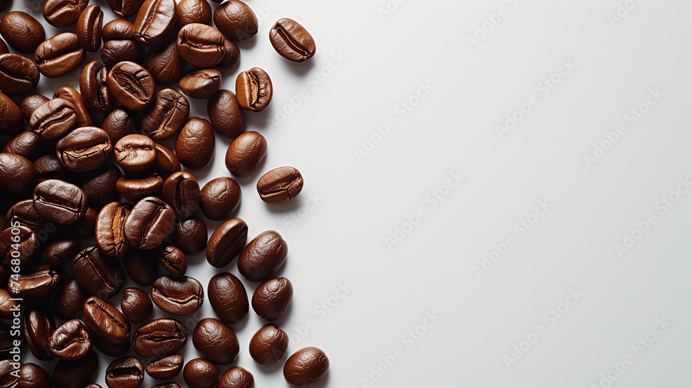 Coffee beans on a white background, copyspace Coffee beans on a white background, copyspace