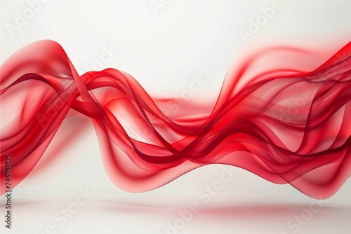 Abstract red wavy background. Generative AI