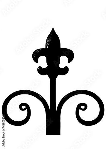 Vintage Vektor Ornament - Alte Spitze mit geschwungenen Stangen - Design Element Silhouette