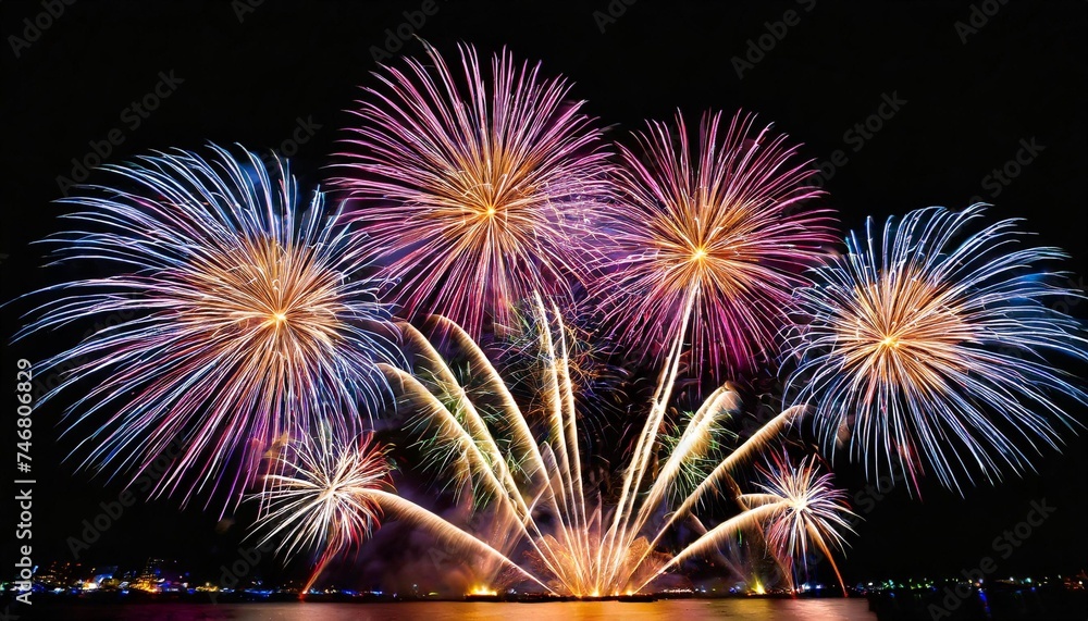 amazing beautiful firework isolated for celebration anniversary merry christmas eve and happy new year
