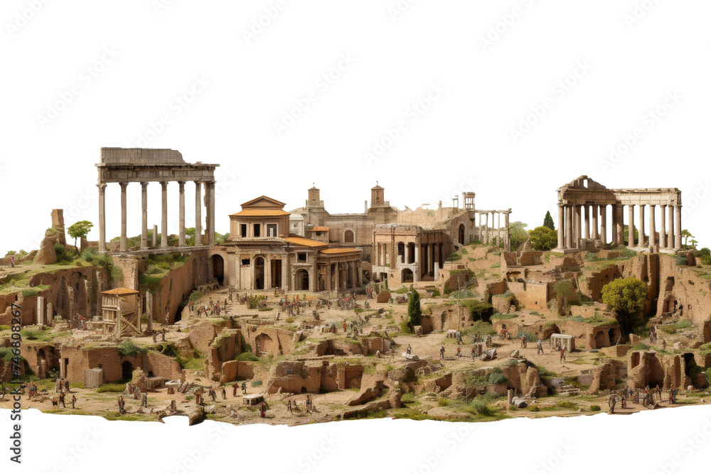 Historic Ruins Roman Forum Showcase Isolated on Transparent Background