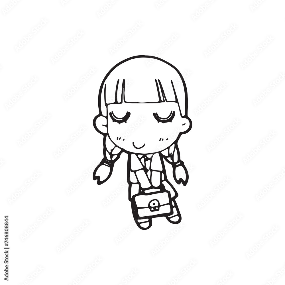 thai student doodle coloring styles on white background vector illustration thai student doodle coloring styles on white background vector illustration