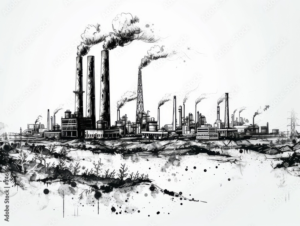 Childs drawing about Factory pollution