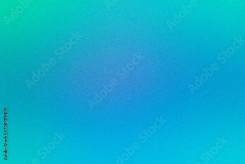 Blue green grainy color gradient background teal turquoise glowing noise texture poster backdrop designm copy space. photo
