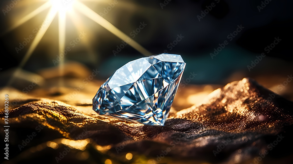 Diamond background, gemological idea and spiritual theme concept Diamond background, gemological idea and spiritual theme concept
