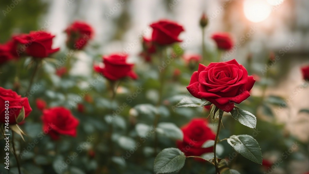 red roses in a garden red roses in a garden