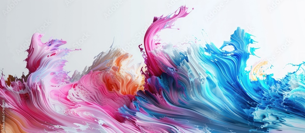 Futuristic Wallpaper with Abstract Artistic Movement in Bright Colors