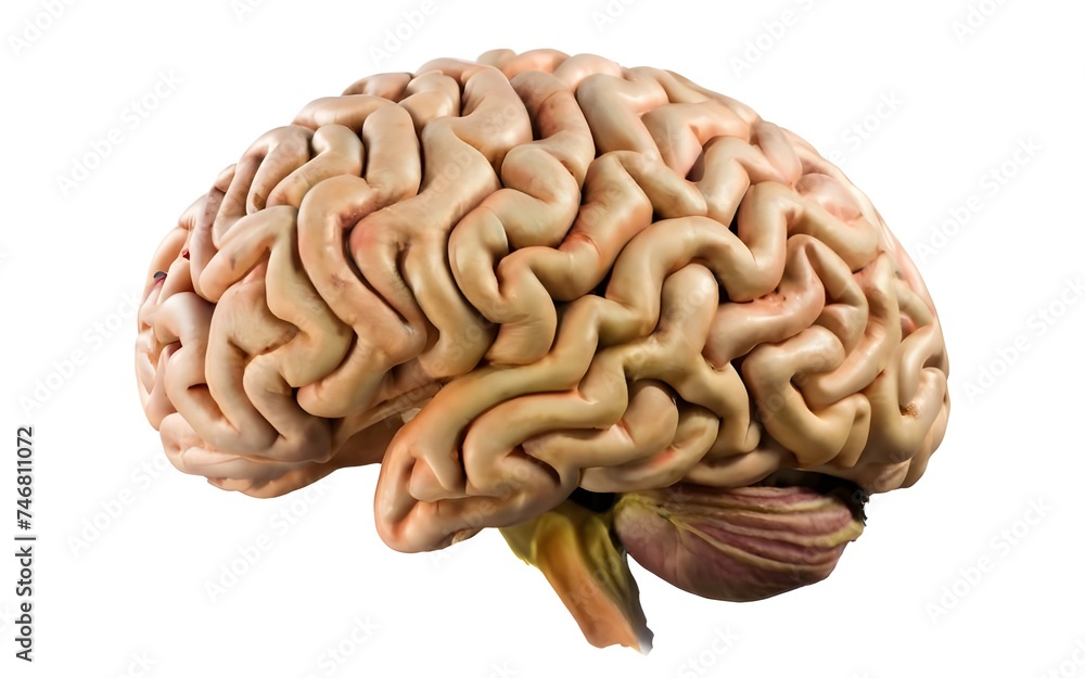 Human Brain, isolated, side view
