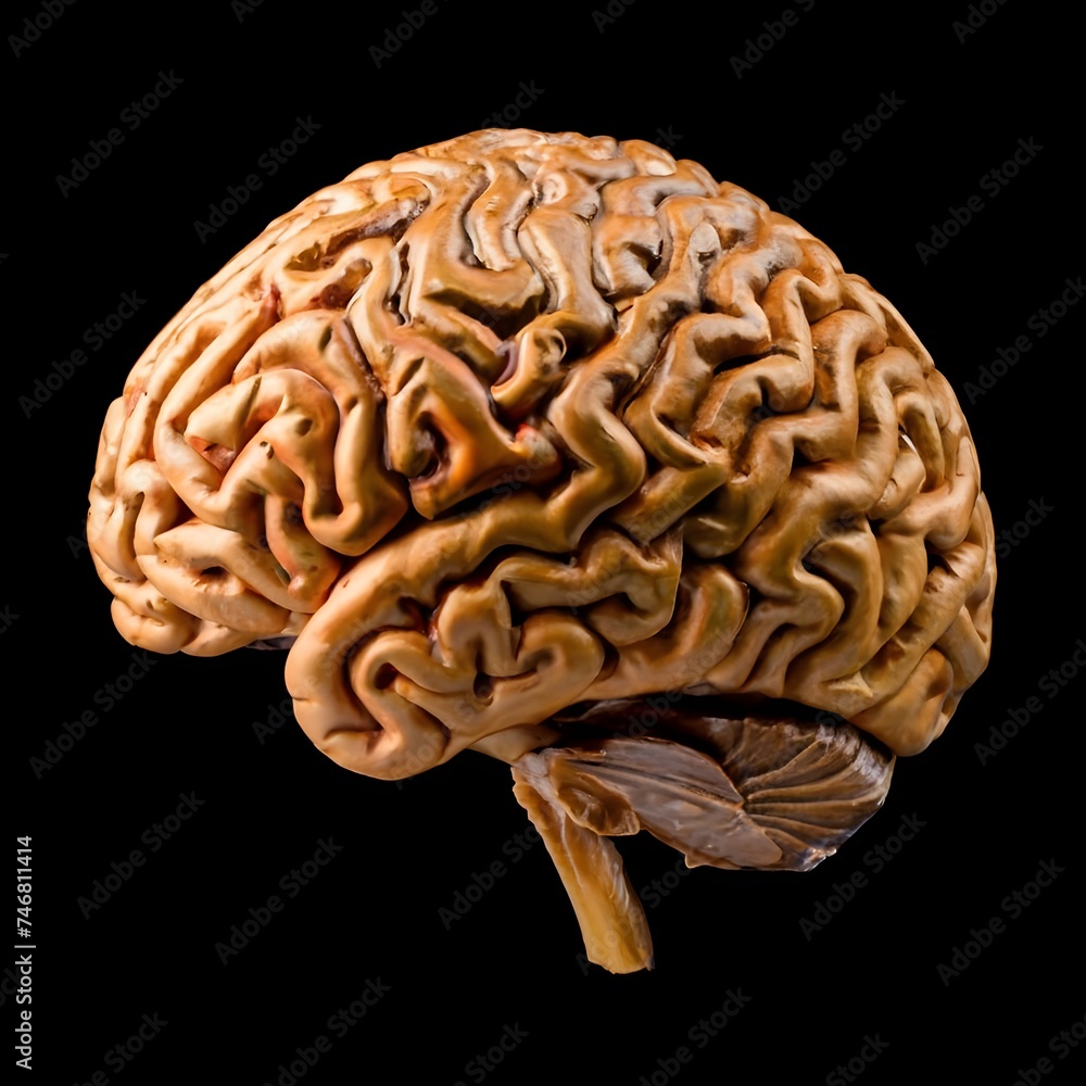 Human Brain, isolated, side view Human Brain, isolated, side view