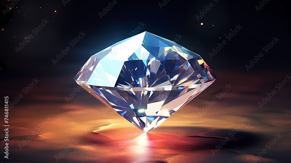Diamond background, gemological idea and spiritual theme concept Diamond background, gemological idea and spiritual theme concept