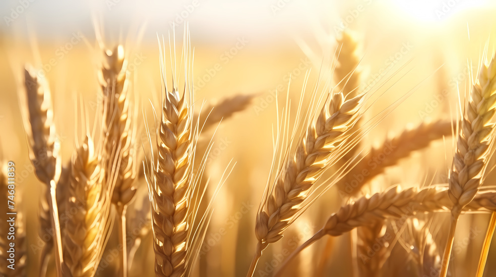 A wheat field and a beautiful neon sunset A wheat field and a beautiful neon sunset