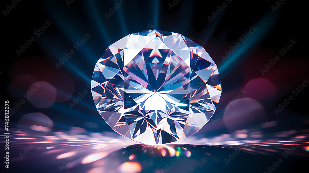 Fototapeta premium Diamonds, precious gemstones on soft light background