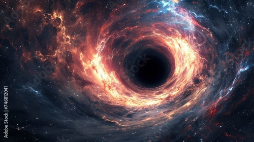 Majestic Black Hole Swirling in the Cosmos.