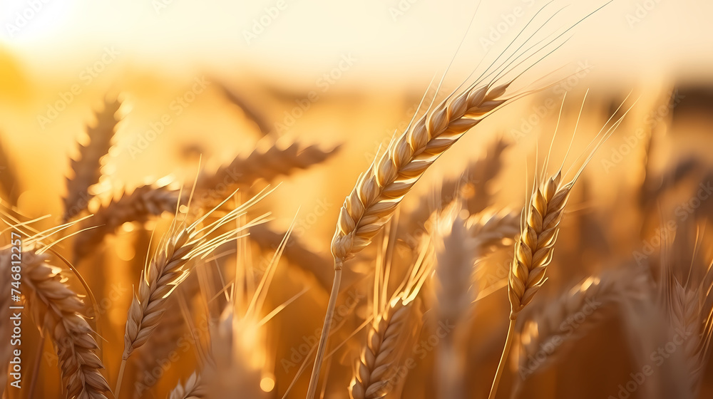 A wheat field and a beautiful neon sunset A wheat field and a beautiful neon sunset