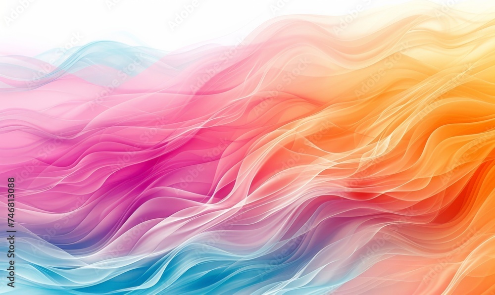 Bright and Vibrant Abstract Background with Colorful Wavy Lines on White Background Bright and Vibrant Abstract Background with Colorful Wavy Lines on White Background