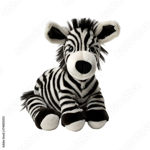Delightful Plush Zebra Stuffed Animal Toy  Isolated on Transparent Background  PNG