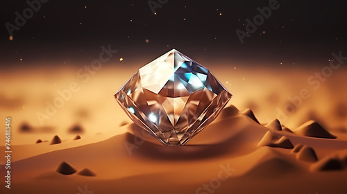 Diamonds  precious gemstones on soft light background