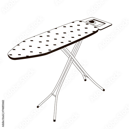 ironing board black and white illustration