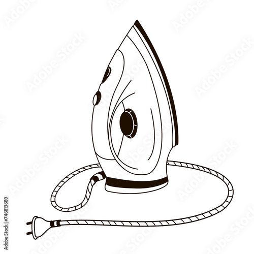 iron black and whiter illustration