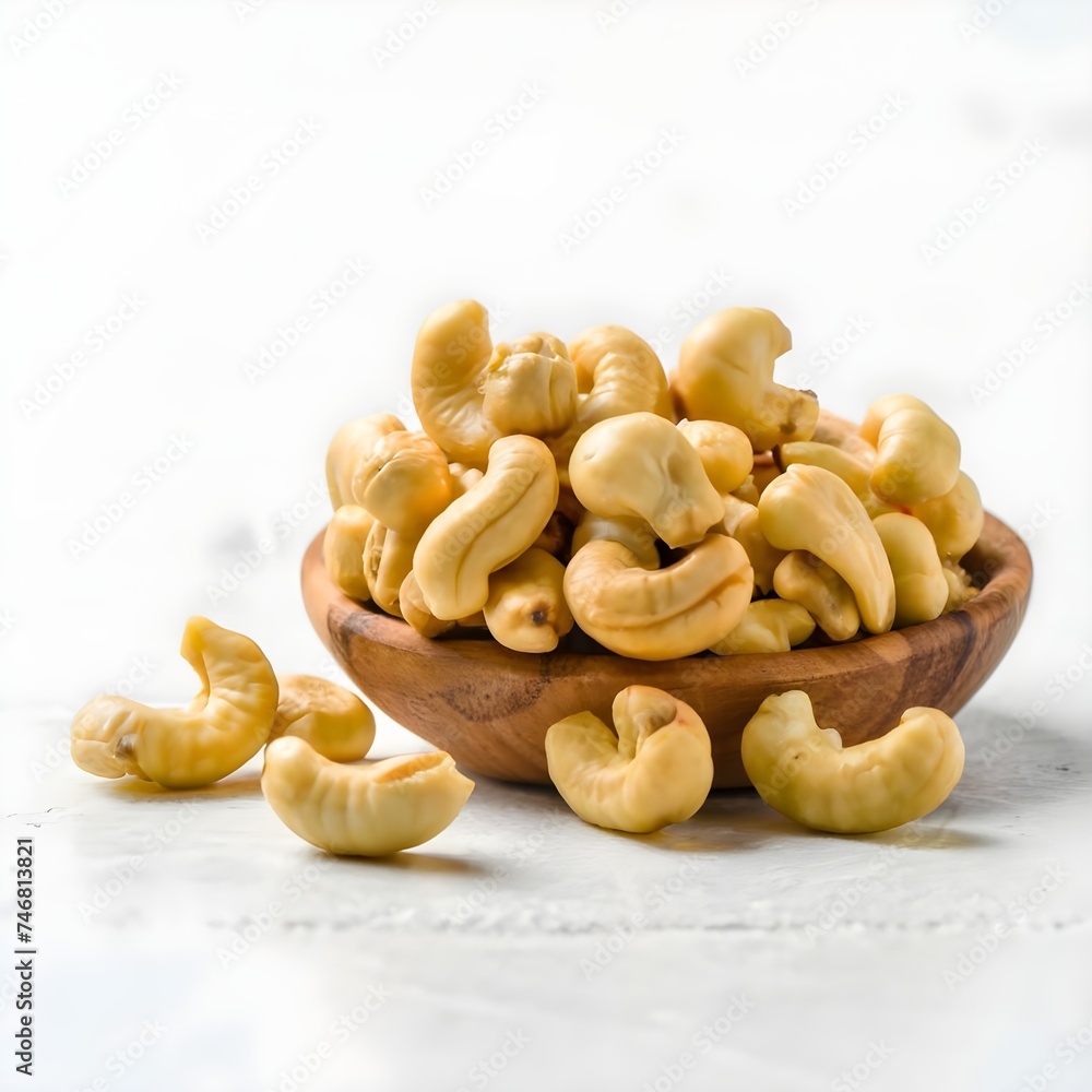 cashew nuts, isolated, white background