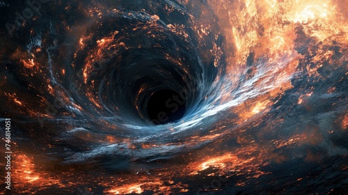 Majestic Black Hole Swirling in the Cosmos.