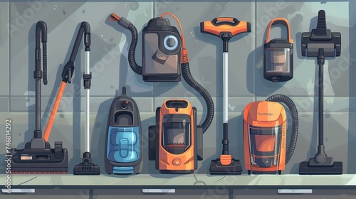 A collection of various vacuum cleaners photo