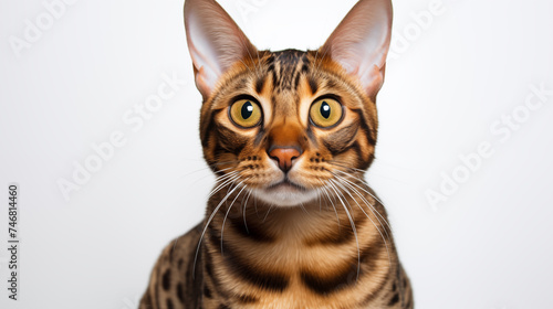 cute cat on white background looking at camera
