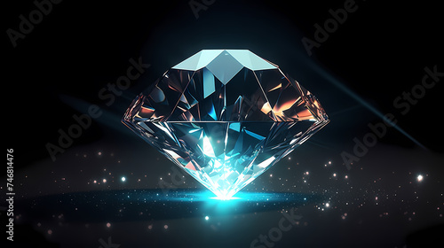 Diamonds, precious gemstones on soft light background © Derby