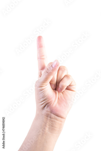 hand on isolated background clipping path