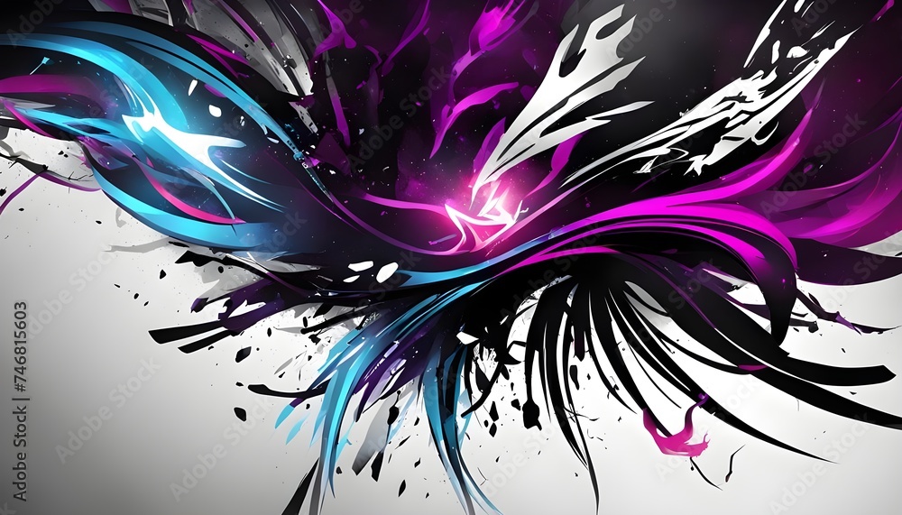 Fototapeta dark abstract neon lights gaming background wallpaper