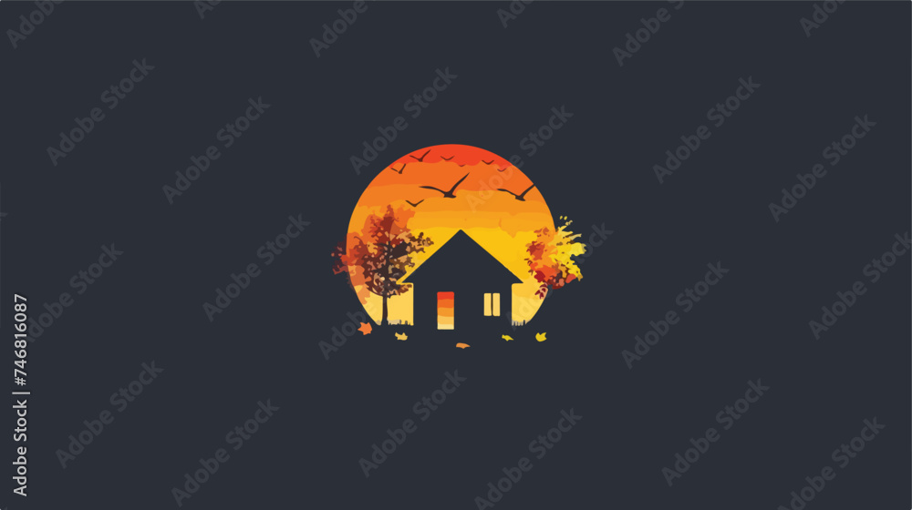 flat logo house decoration By Anh isolated background