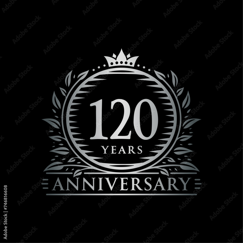 120 years celebrating anniversary design template. 120th anniversary logo. Vector and illustration. 120 years celebrating anniversary design template. 120th anniversary logo. Vector and illustration.