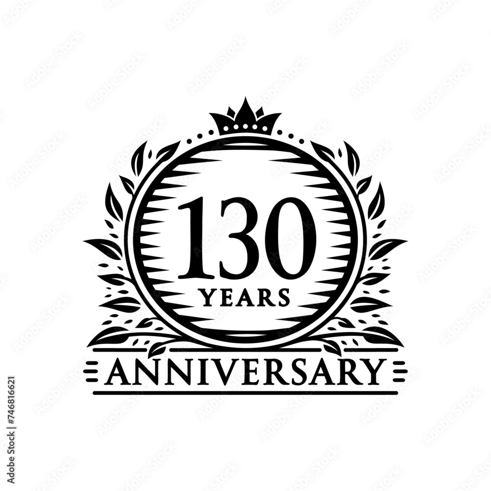 Fototapeta premium 130 years celebrating anniversary design template. 130th anniversary logo. Vector and illustration.