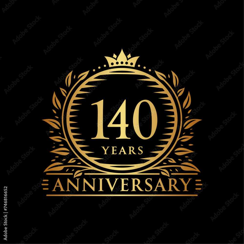 140 years celebrating anniversary design template. 140th anniversary logo. Vector and illustration.
