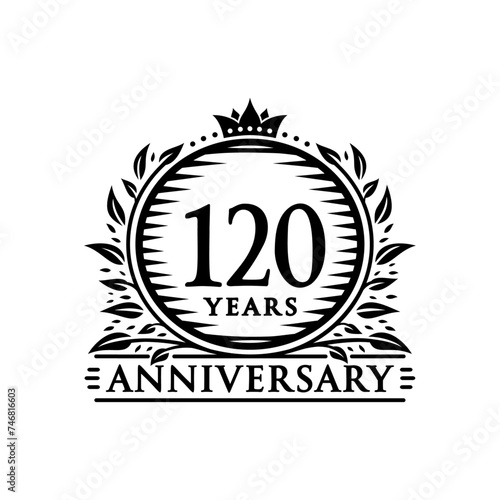 120 years celebrating anniversary design template. 120th anniversary logo. Vector and illustration.