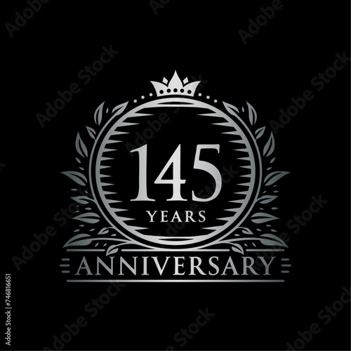 145 years celebrating anniversary design template. 145th anniversary logo. Vector and illustration. photo