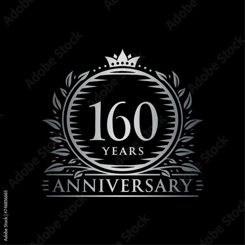 160 years celebrating anniversary design template. 160th anniversary logo. Vector and illustration.