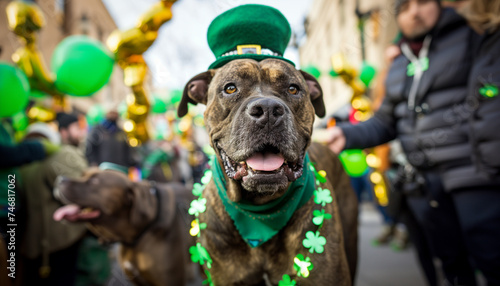 Dogs in St. Patrick's Day costume