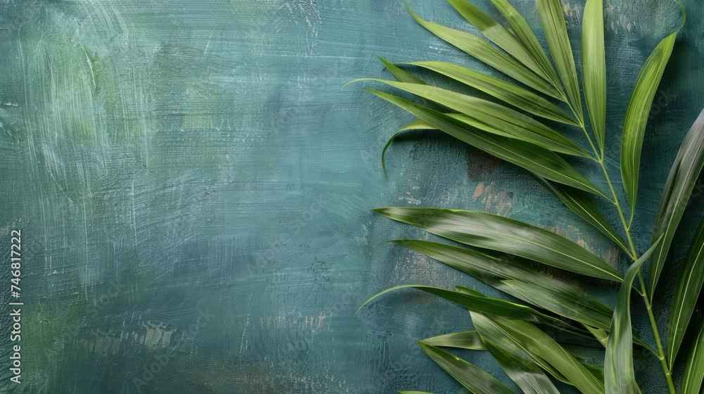 Sunday Texture Palm leaf in blue wall christian palm sunday animated background moving ...