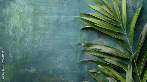 Palm leaf in blue wall christian palm sunday animated background moving wall texture lofi video
