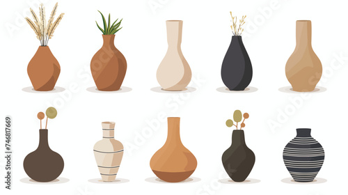 flat logo vector realistic minimalistic vases 