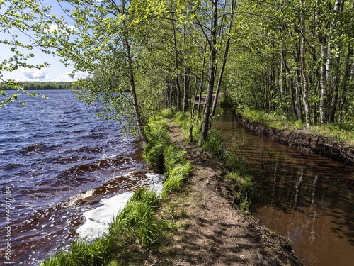 Beautiful landscape on the Vsevolozhsk Lakes, in the Leningrad region in North-West Russia photo